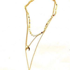 Collana acciaio dorato 3 catene