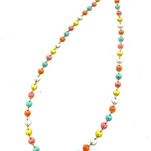 collana smaltata su ottone multicolor