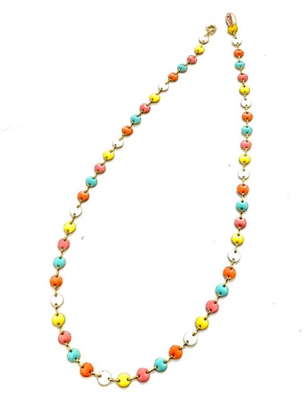 collana smaltata su ottone multicolor