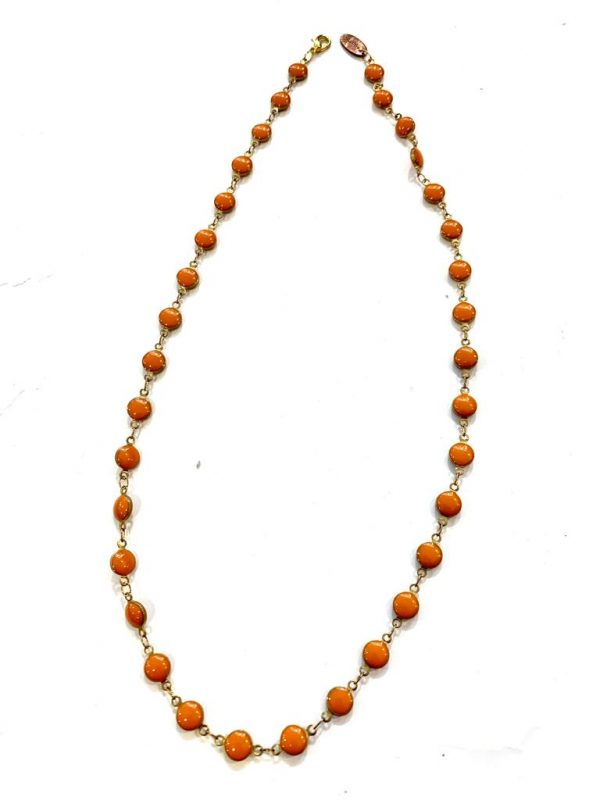 collana ottone smaltata arancione