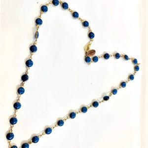 collana ottone smaltata blu