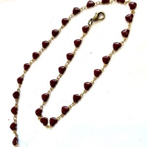 collana in ottone smaltata cuori neri