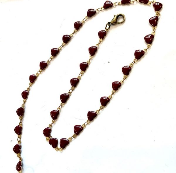 collana in ottone smaltata cuori neri