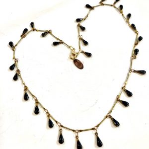 collana ottone con pendaglini smaltati verdi