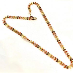 collana ottone catena spiga multicolor