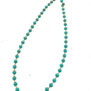 collana ottone smaltata tondi verde acqua