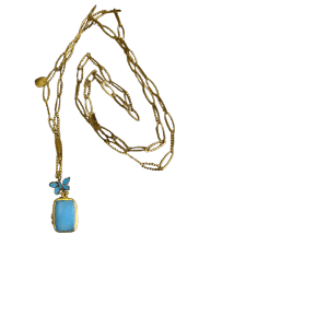 collana acciaio dorato ciondolo agata